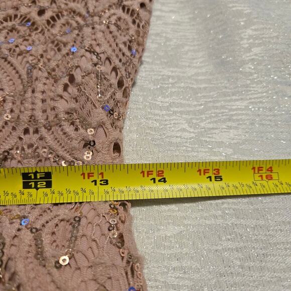 Marina Sequined Lace Gown Blush Baby pink Feminine Mother of the bride Glamorous - Picture 9 of 13